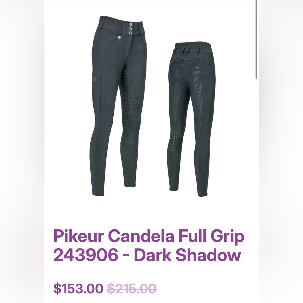 Pikeur Candela Full Seat Breeches 26/38 Dark Shadow/Navy excellent condition. - Picture 5 of 6